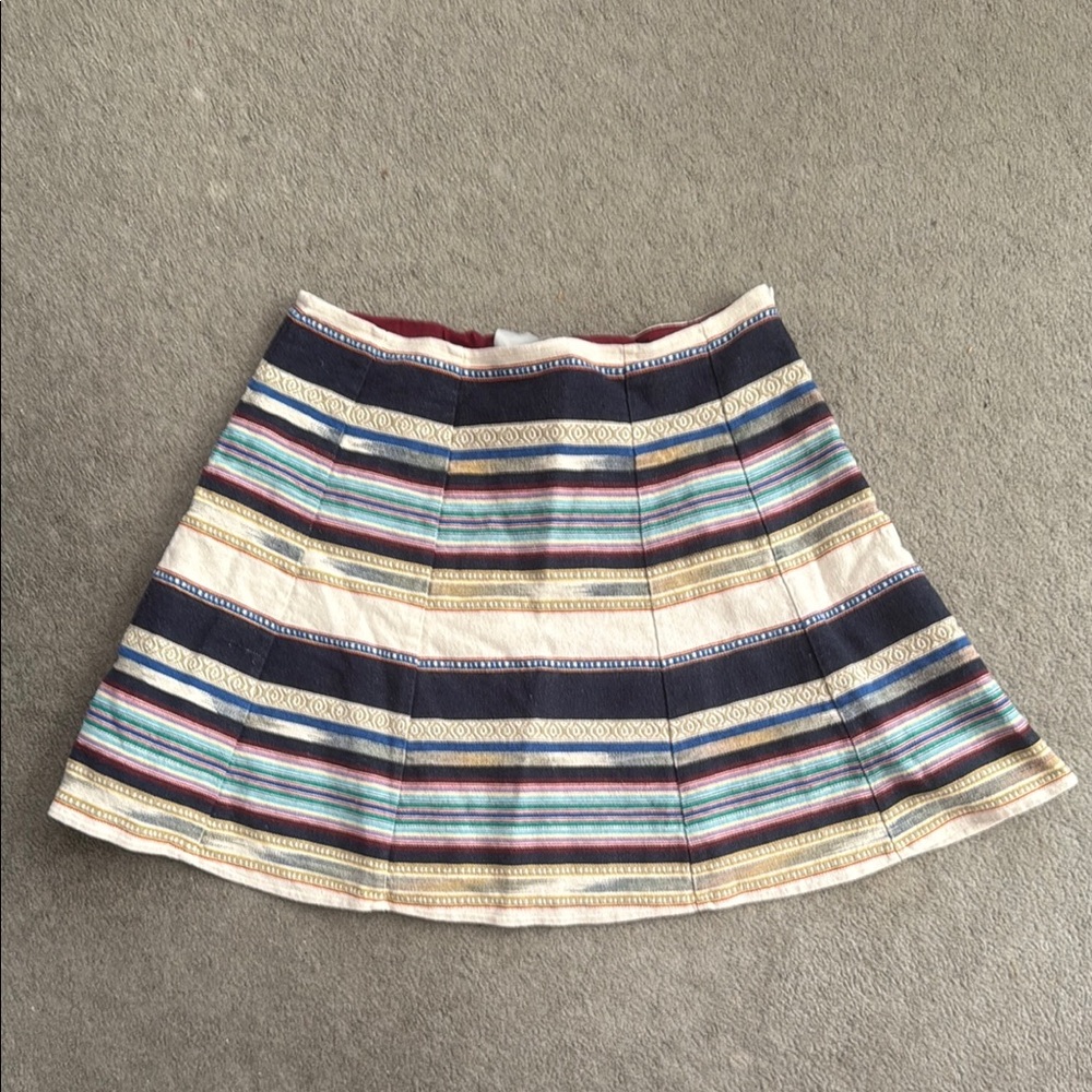 Vibrant Red and Blue Mini A-Line Skirt for Resort Wear